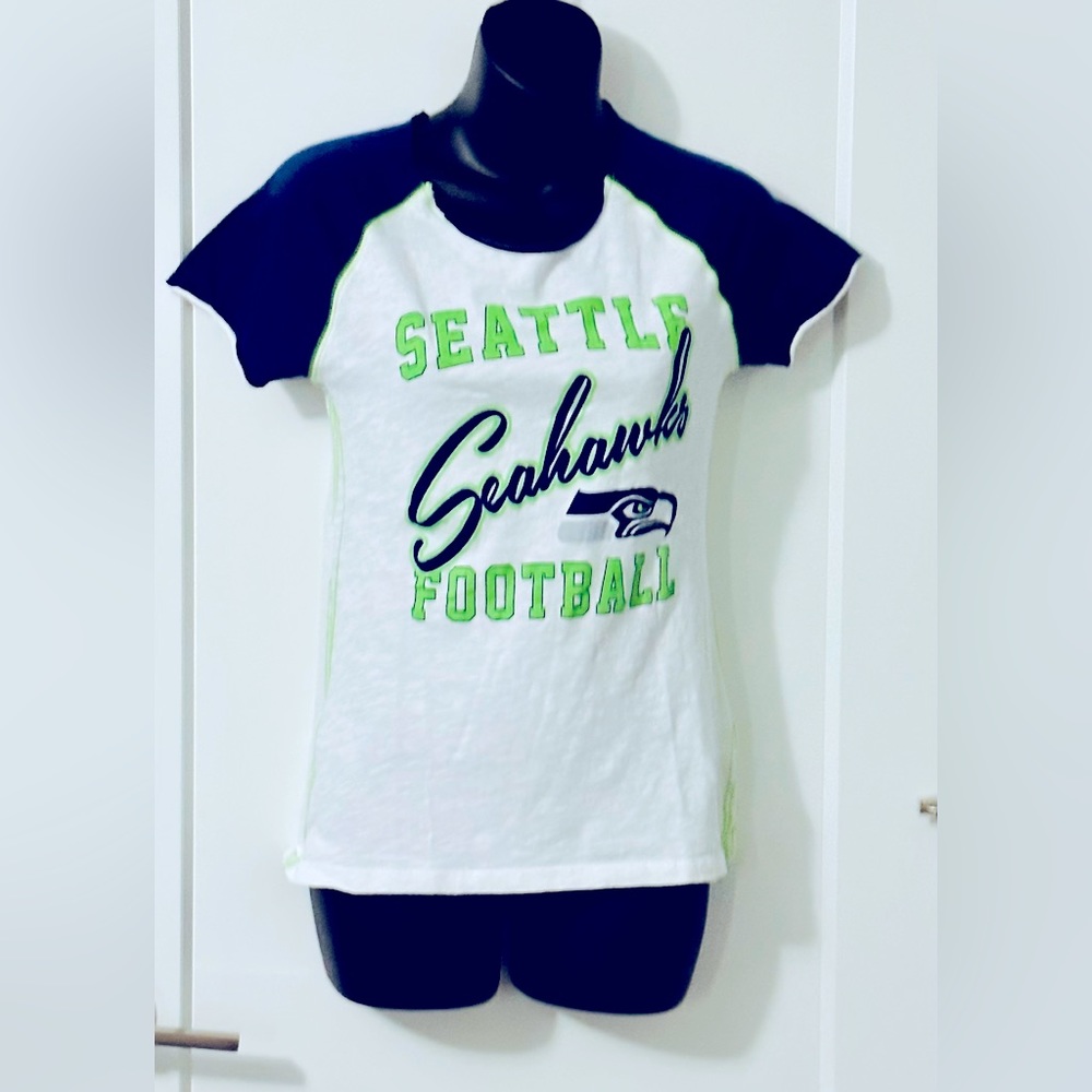 Small Seattle Seahawks Baby Doll Shirt Ladies White NFL